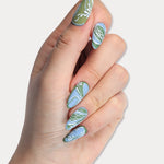 MIEAP Boho Lace press on nail set is meticulously hand-painted by master nail designers. The intricate Bohemian-inspired patterns showcase the artists' exceptional craftsmanship. With lace-like Boho patterns and a vintage blue-green base color, these nails possess a unique and charming appeal. #MIEAP #MIEAPnails #pressonnail #falsenail #acrylicnail #nails #nailart #naildesign #nailinspo #handmadenail #autumnnail #nail2023 #graduationnail #luxurynail #shortnail #ovalnail #mattenail  #datingnail #promnail