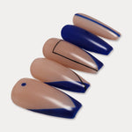 MIEAP Klein Blue Geometric Pattern press on nail set with coffin nail shape nail boast a stunning cobalt blue hue and simple geometric lines, adding a modern touch to your look. Whether you're headed to the office or a special event, these false nails are sure to make a statement. #MIEAP #MIEAPnails #pressonnail #acrylicnail #nails #nailart #naildesign #nailinspo #handmadenail #summernail #nail2023 #graduationnail #classicnail #coffinnail #bluenail #shortnail